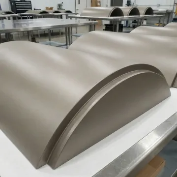 UV-resistant thermoformed marine enclosure components in a manufacturing facility