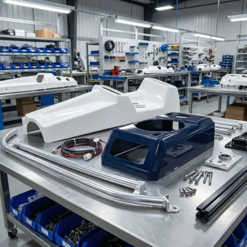 Marine plastic enclosures and thermoformed panels for boat and watercraft manufacturing