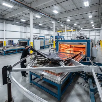 Custom thermoforming and vacuum forming of plastic parts in a manufacturing facility