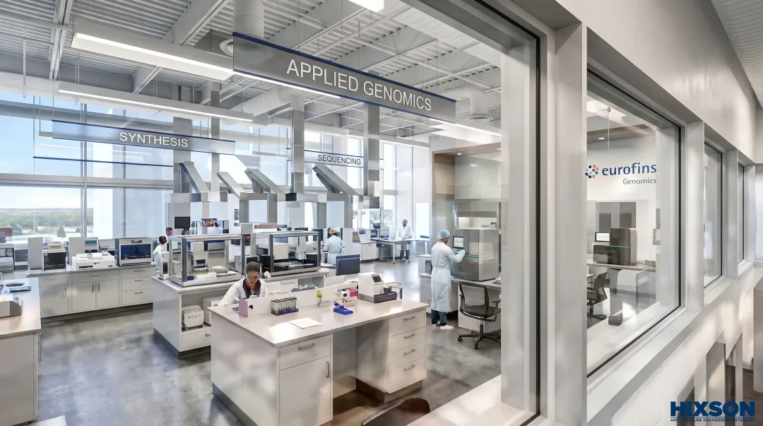 Eurofins Genomics 72000 SF greenfield lab facility Louisville Kentucky interior