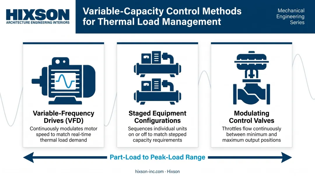 Three variable-capacity control methods for industrial HVAC thermal load management