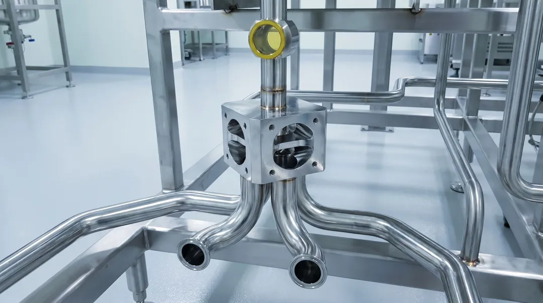 Orbital welded 316L stainless steel pharmaceutical piping loop with sanitary fittings
