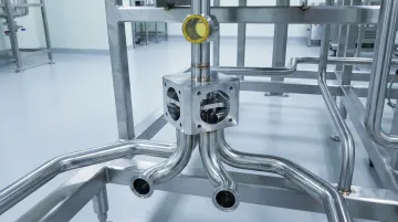 Orbital welded 316L stainless steel pharmaceutical piping loop with sanitary fittings
