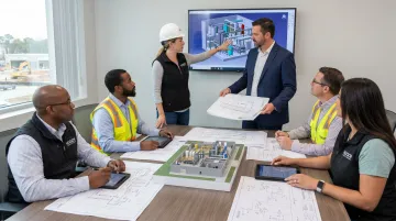 Hixson architecture and engineering integrated team disciplines working on manufacturing facility design
