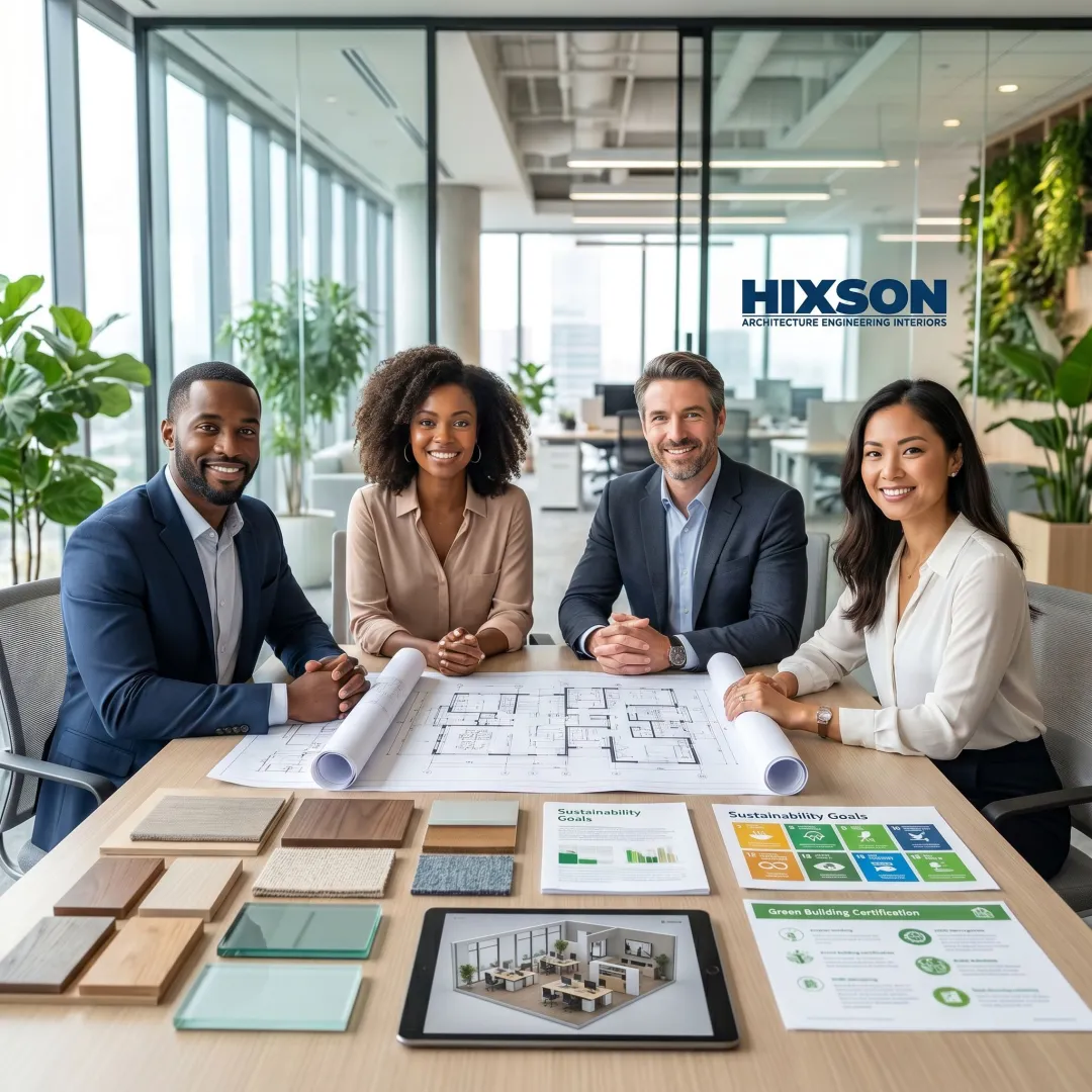 Corporate office design planning meeting