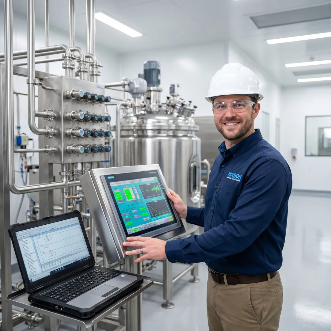 Automation engineer commissioning a control system