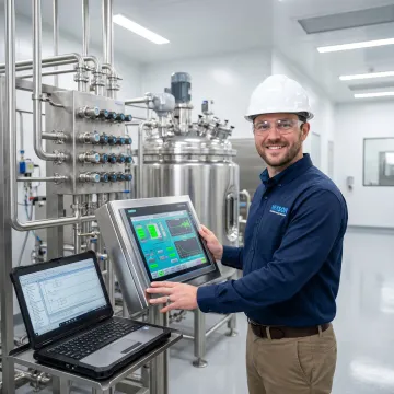 Automation engineer commissioning a control system