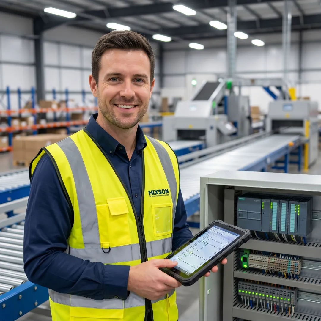 Automation engineer testing warehouse control systems