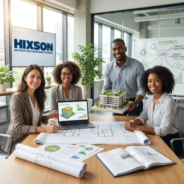Sustainability consultants reviewing LEED project plans