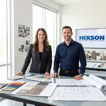 Commercial interior planning and design meeting