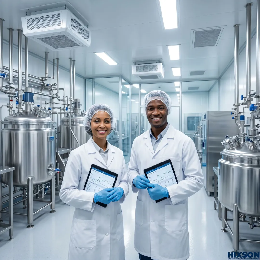 Modern GMP biomanufacturing facility interior