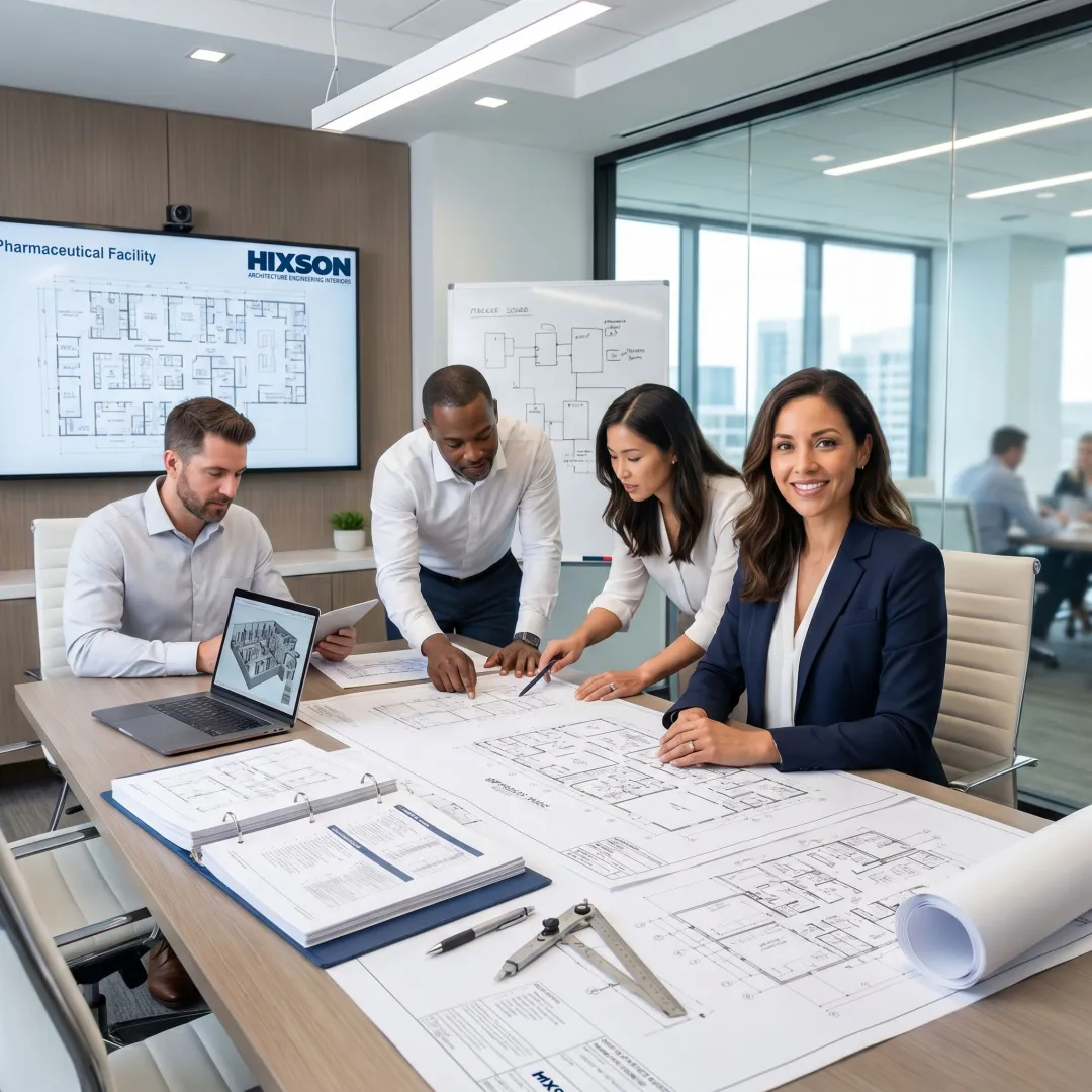 Engineering team planning a GMP facility project