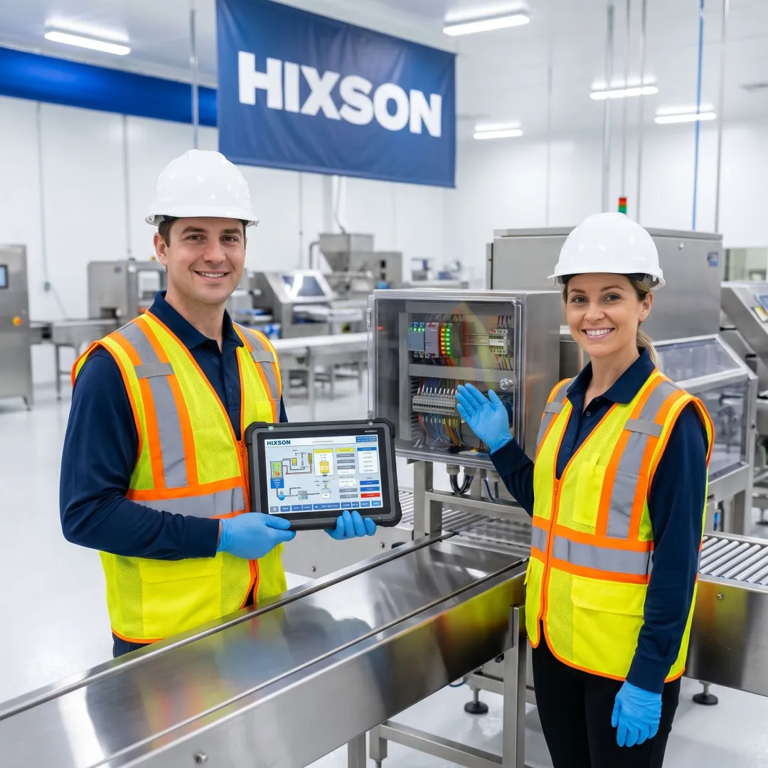 Engineers commissioning a food manufacturing automation system