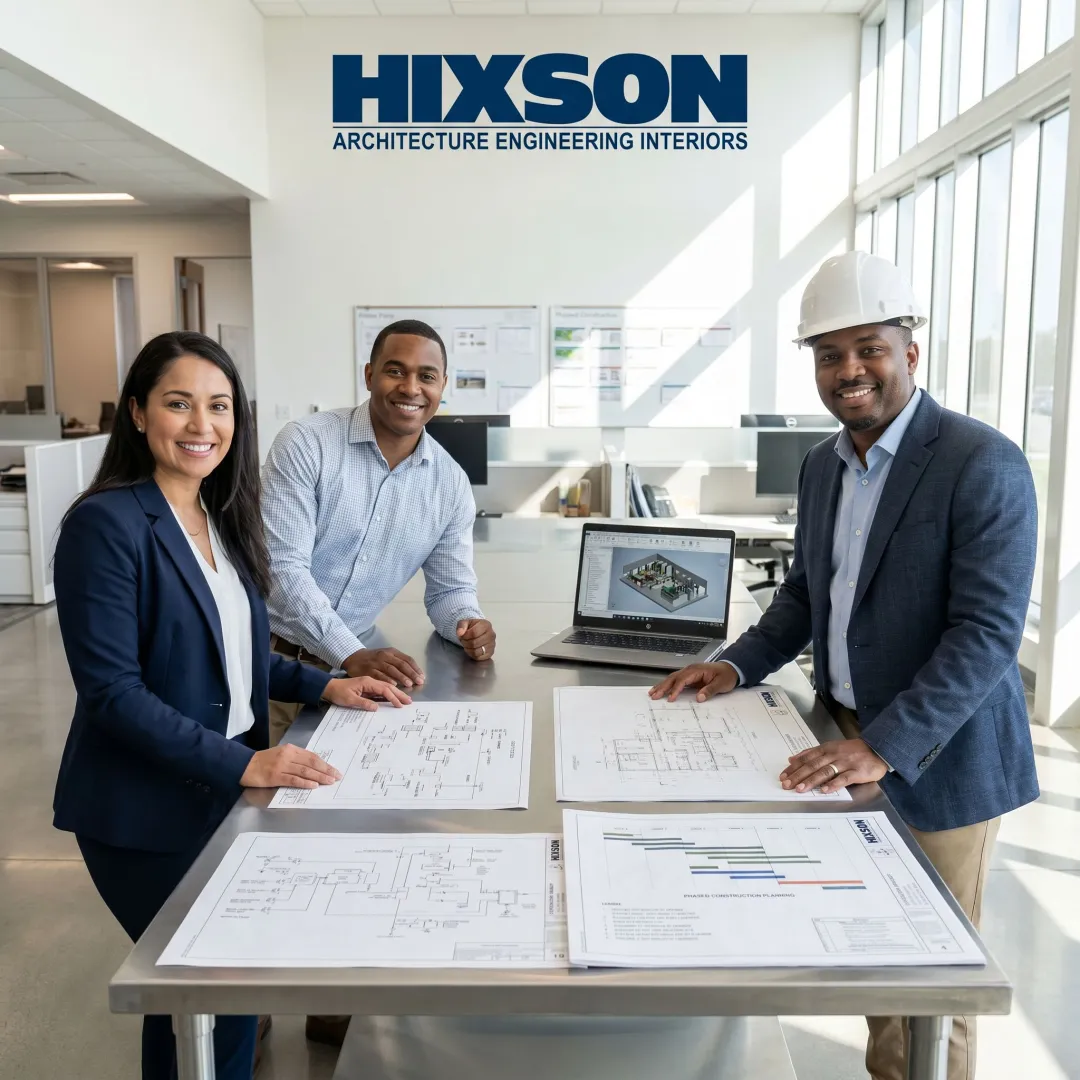 Engineers planning a food processing facility project