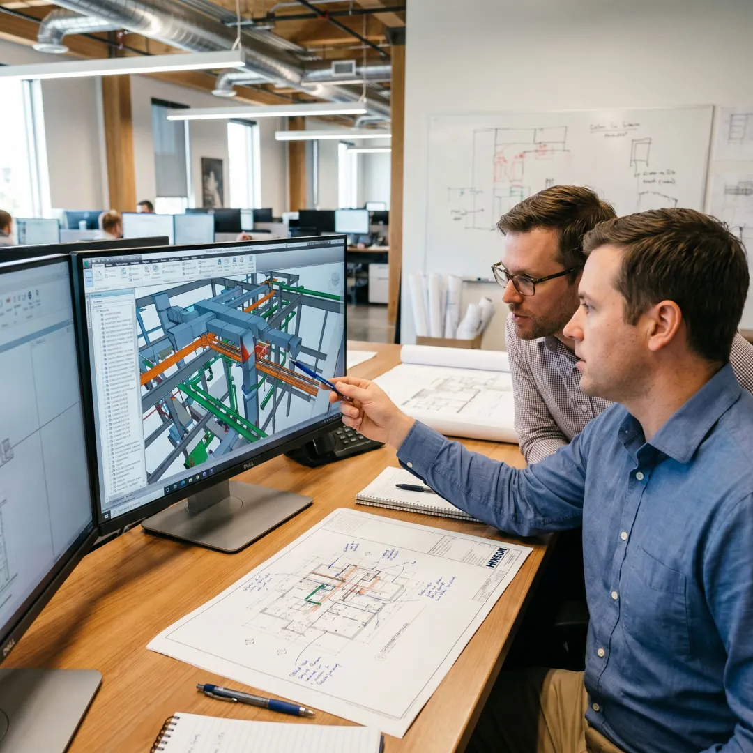 Coordinated MEP engineering model on workstation