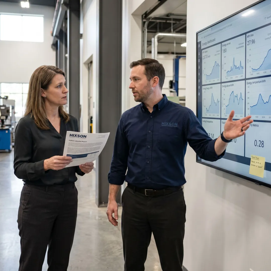 Net zero consultants reviewing facility decarbonization plans