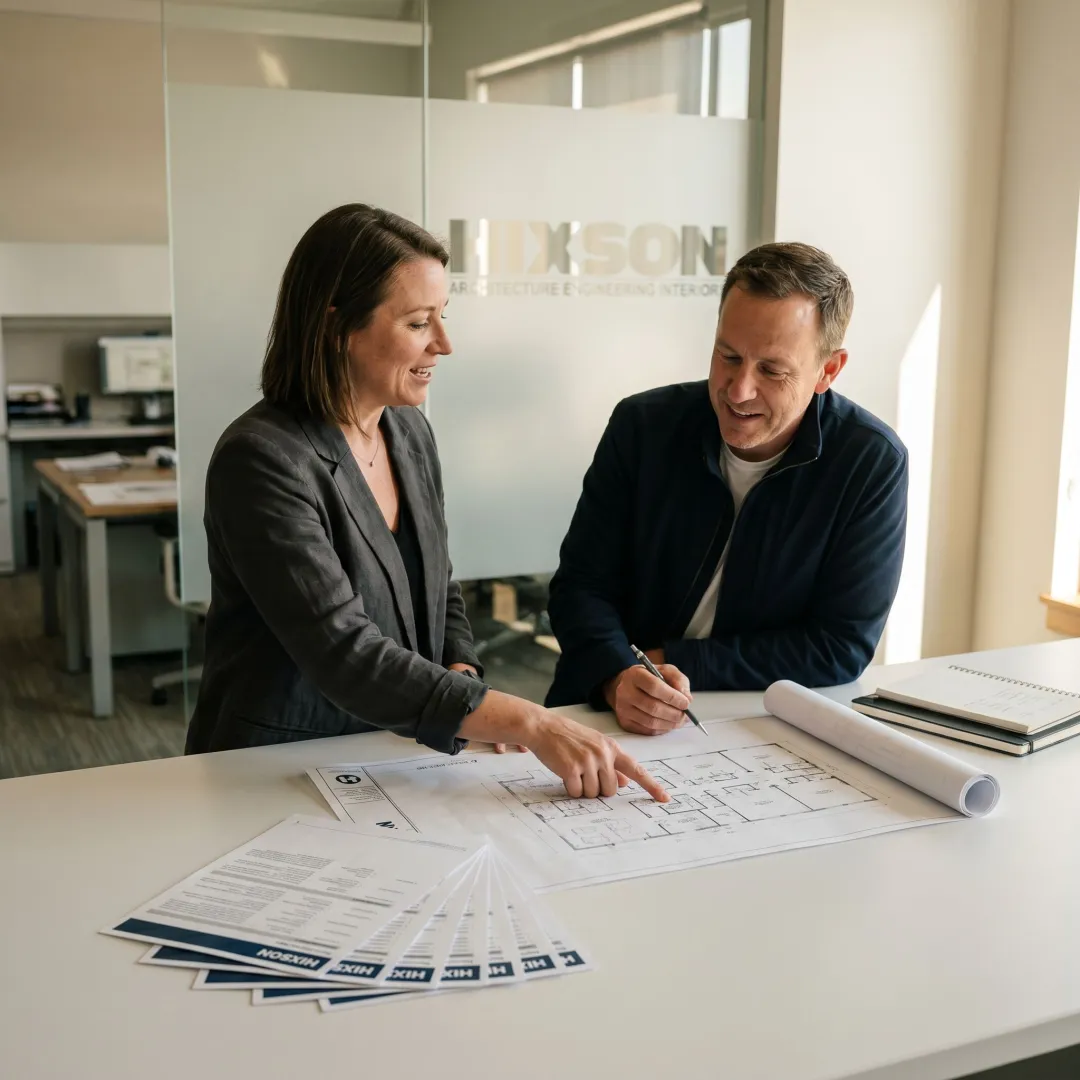 Workplace consultants planning a modern office layout
