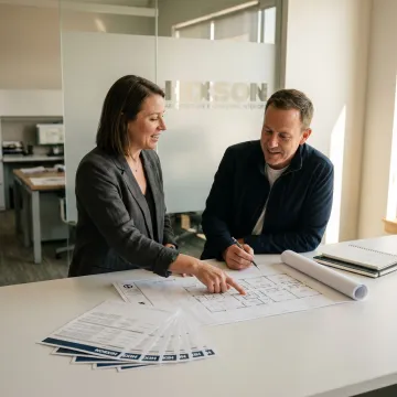 Workplace consultants planning a modern office layout