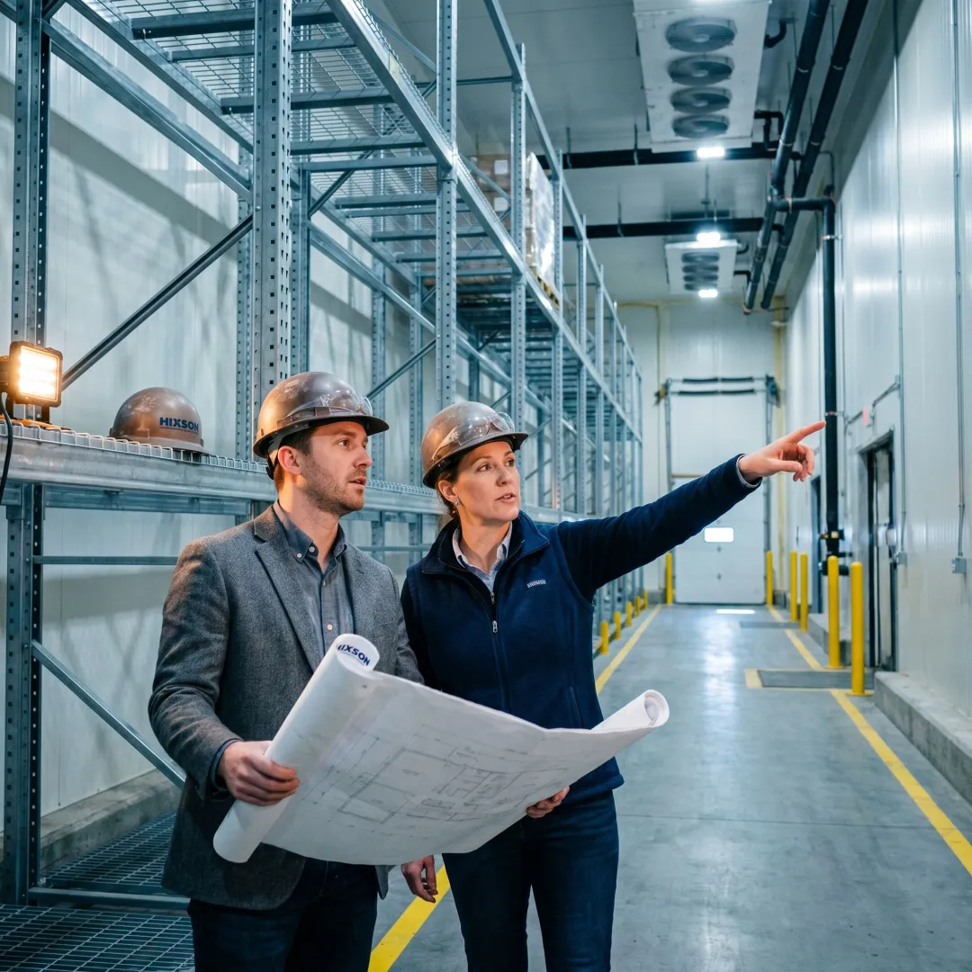 Engineered cold storage warehouse interior
