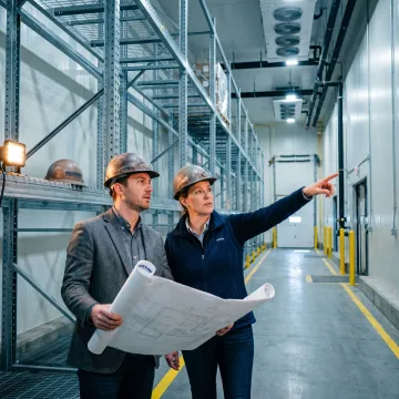 Engineered cold storage warehouse interior