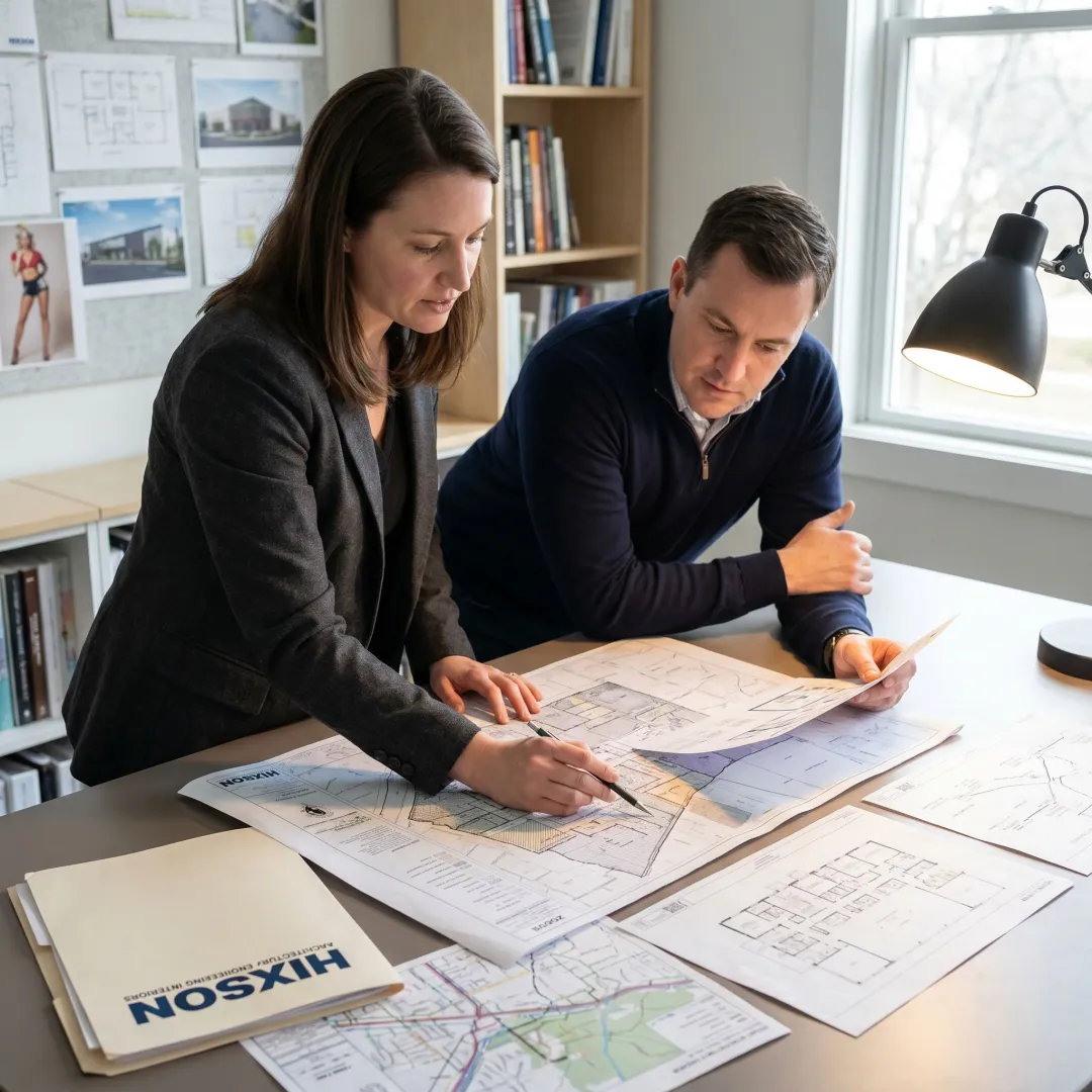 Engineers comparing manufacturing site selection criteria