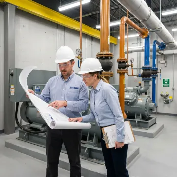 Industrial ammonia refrigeration system in a manufacturing facility