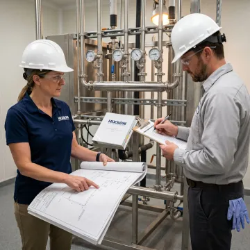 Engineers coordinating pharmaceutical process startup activities