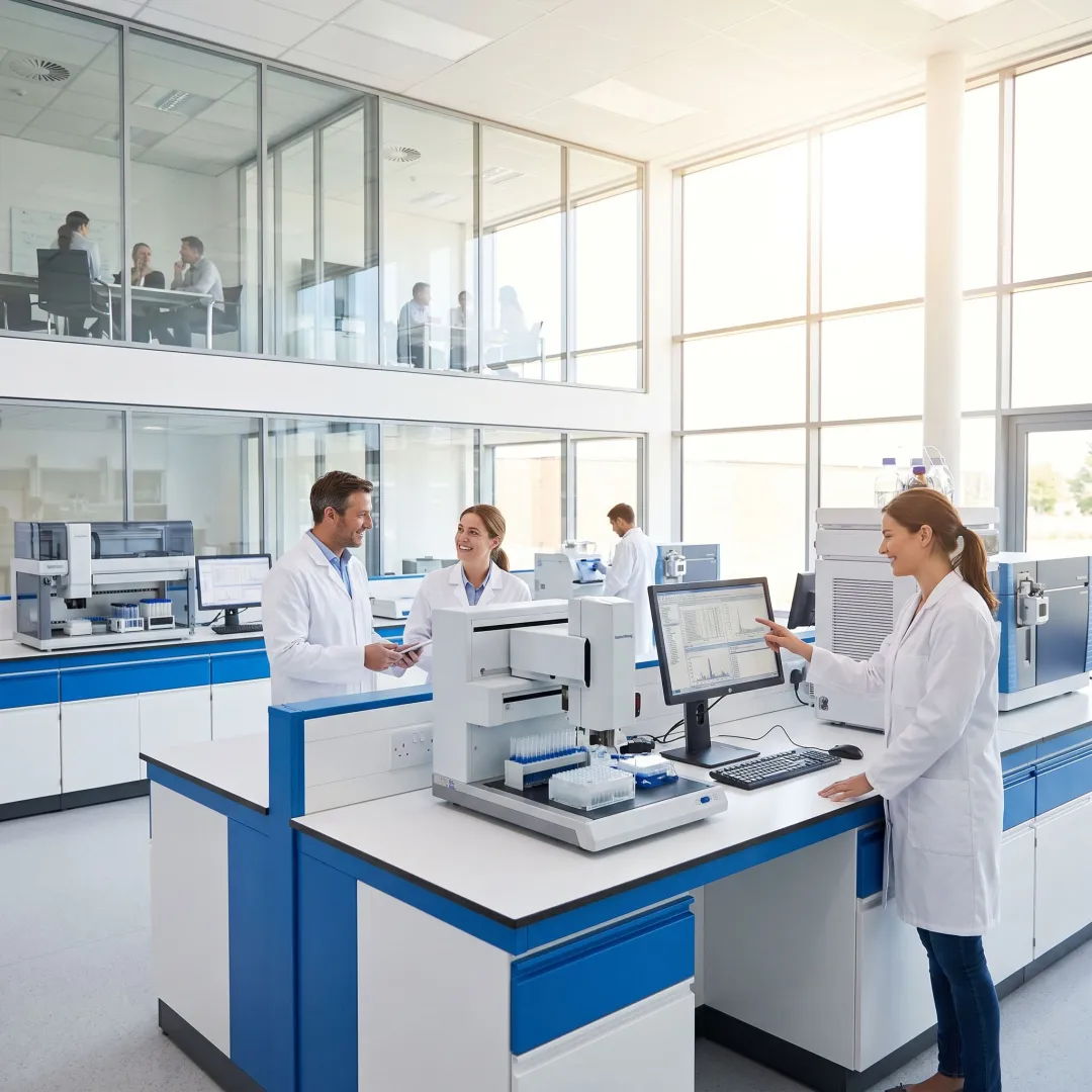 Modern R&D laboratory designed for collaboration and efficiency