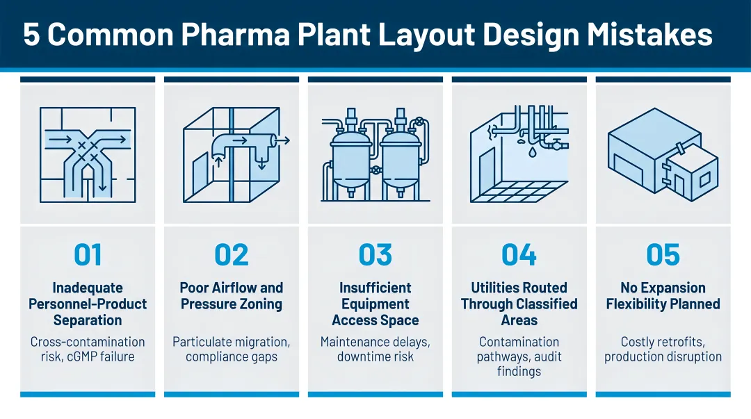 Five common pharmaceutical plant layout design mistakes and their consequences