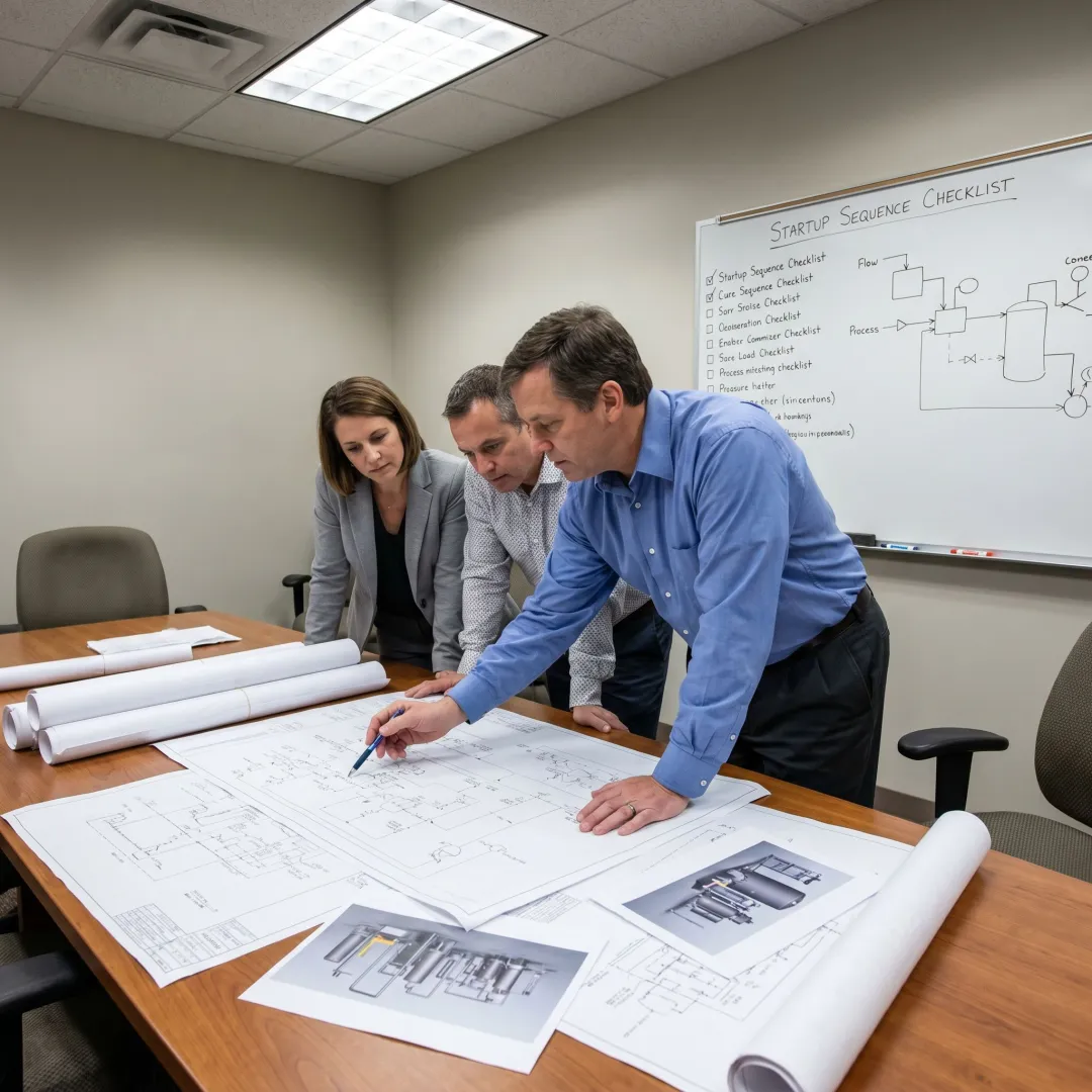 GMP process engineering team coordinating facility drawings