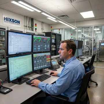 Engineer monitoring industrial automation controls