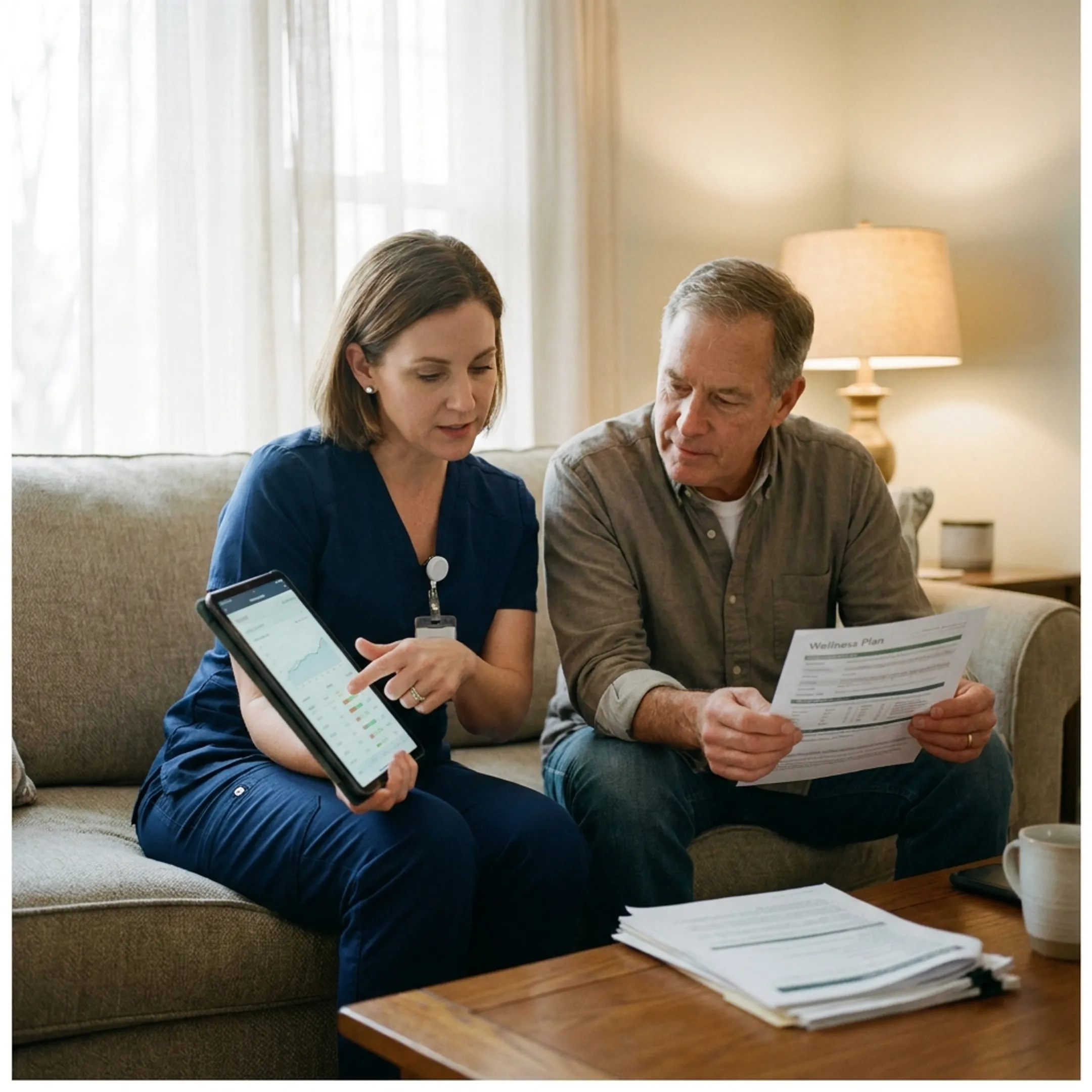 Nurse practitioner preparing an individualized wellness plan