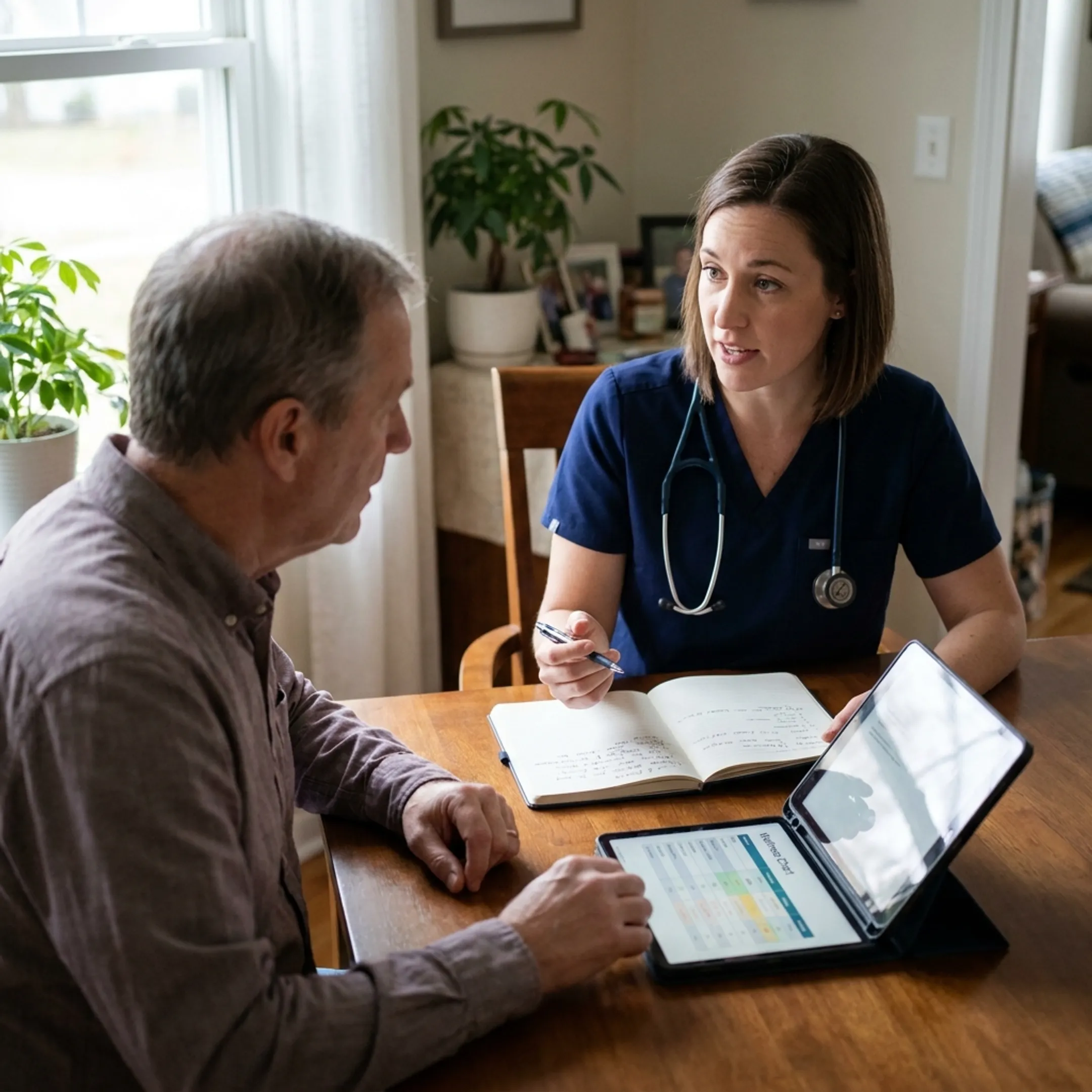 Provider reviewing a whole-person wellness plan