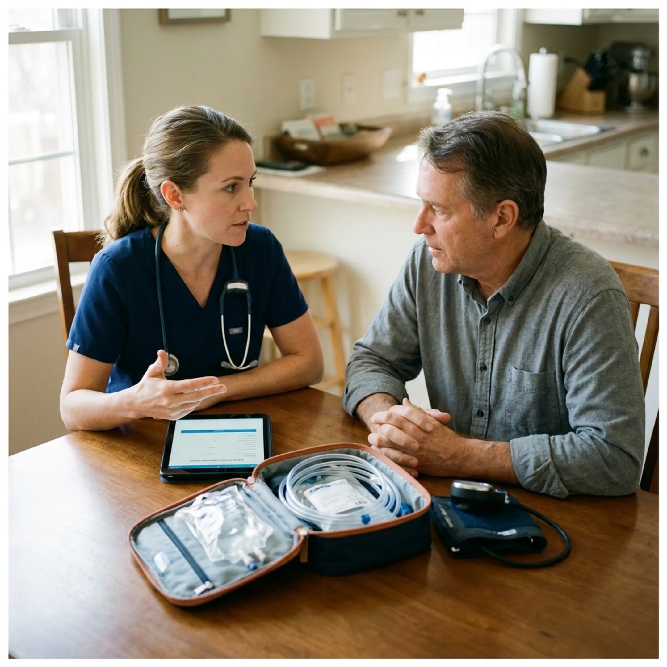 Provider discussing IV therapy options with a patient