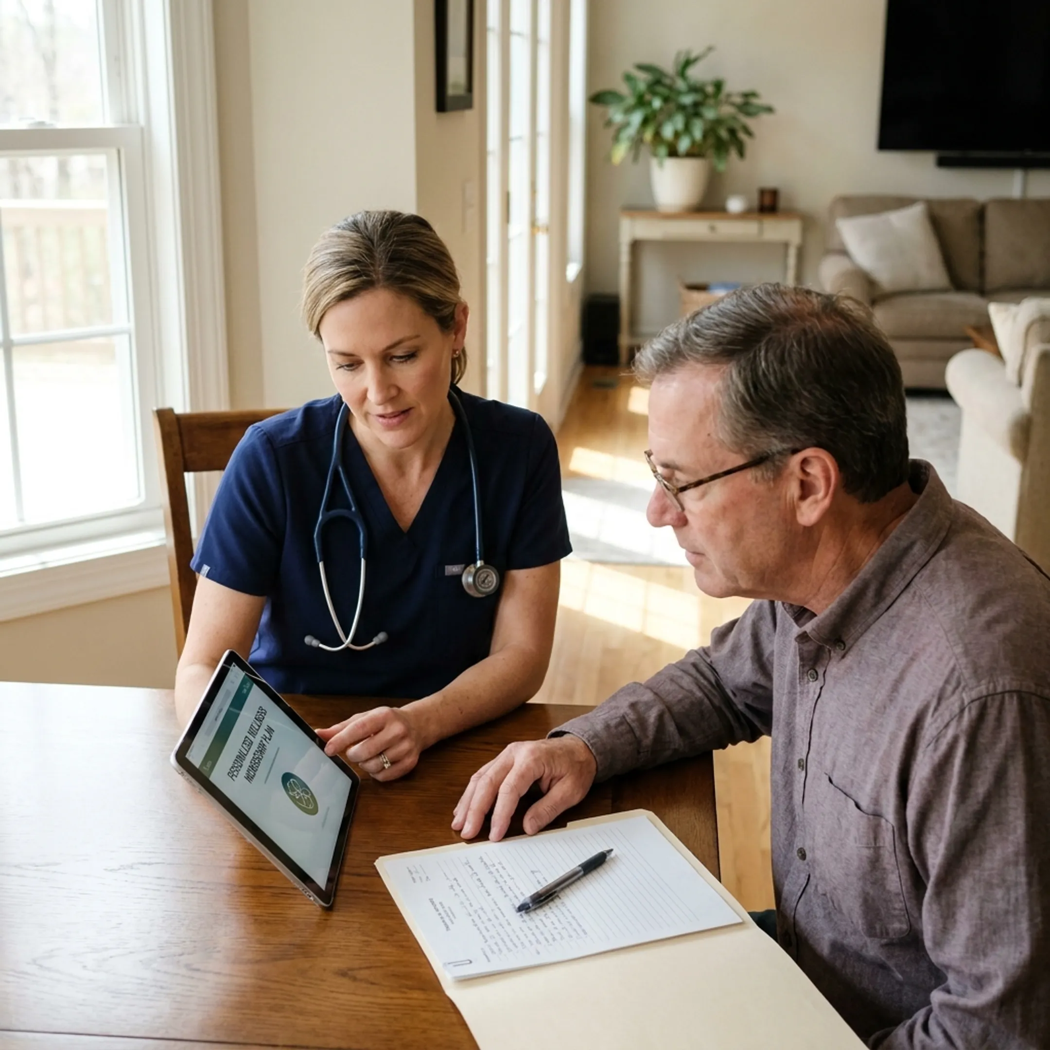 Patient discussing a wellness membership with provider
