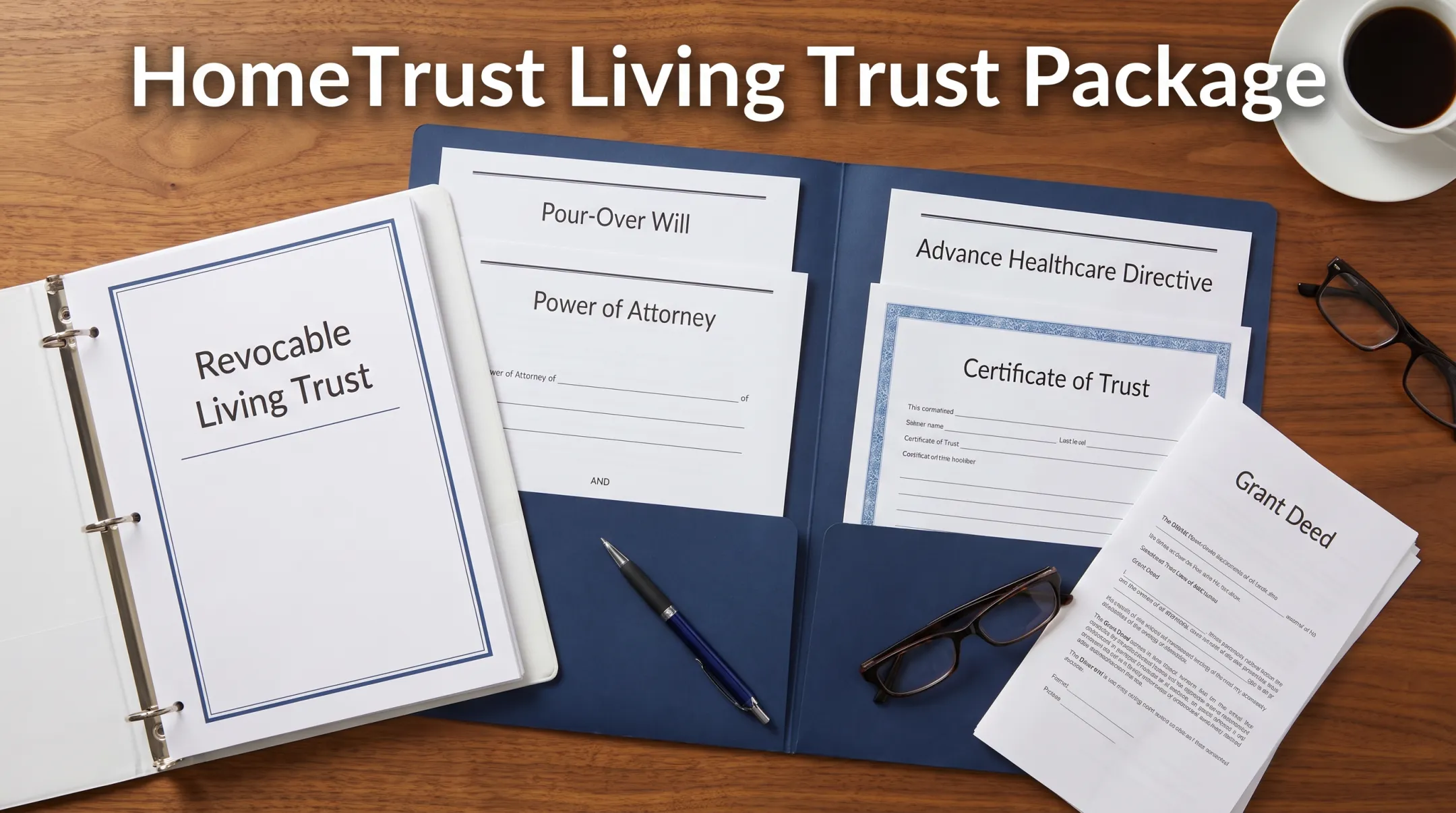 HomeTrust living trust package documents including deed and certificate of trust