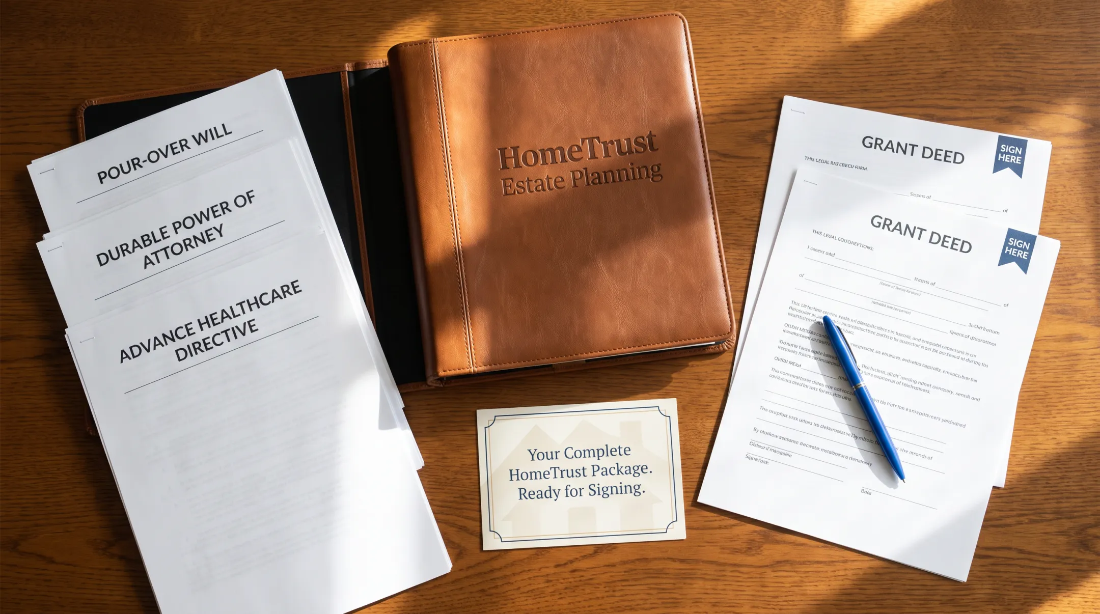 HomeTrust California living trust package document checklist