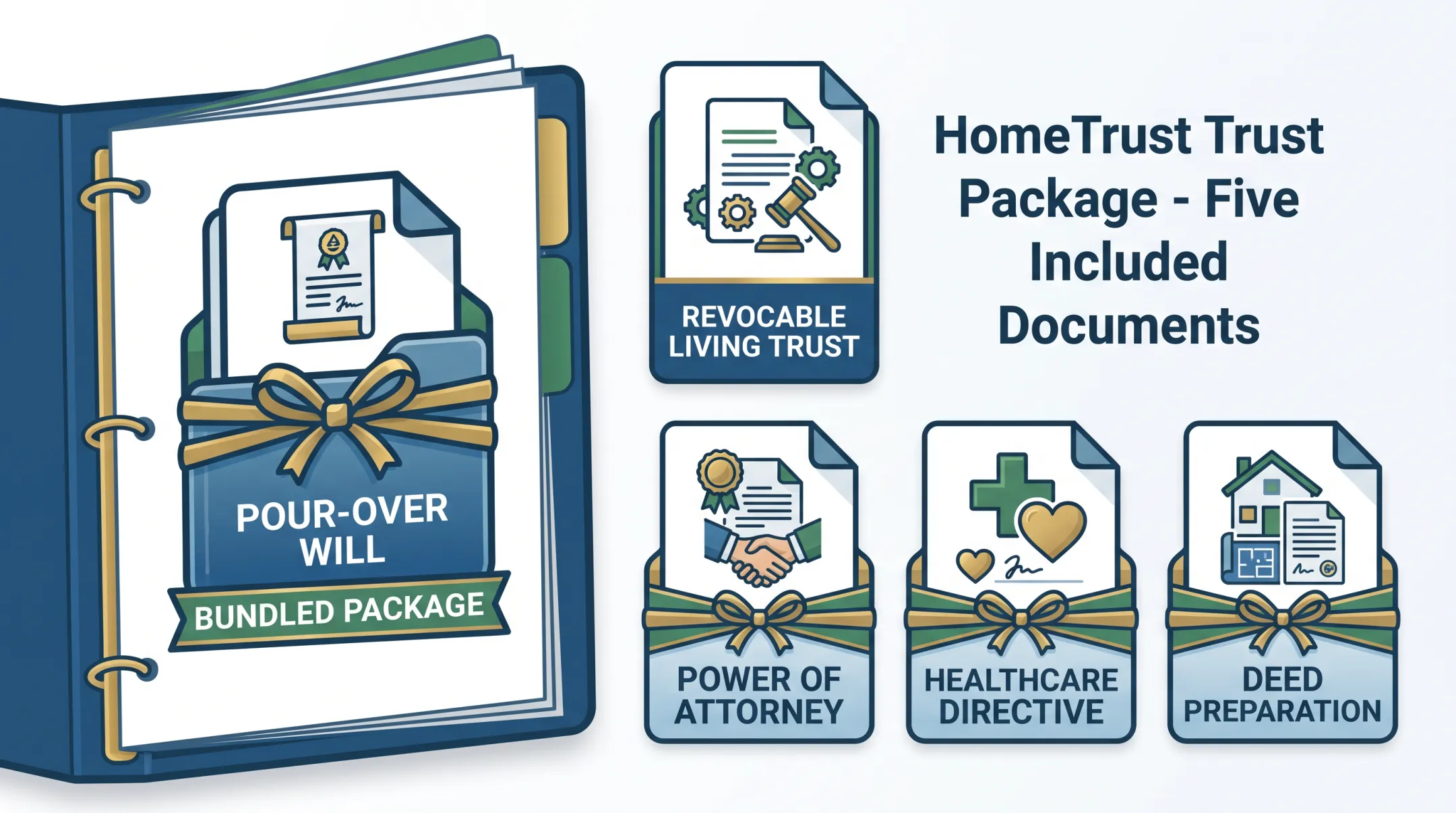 HomeTrust flat rate California living trust package document bundle overview