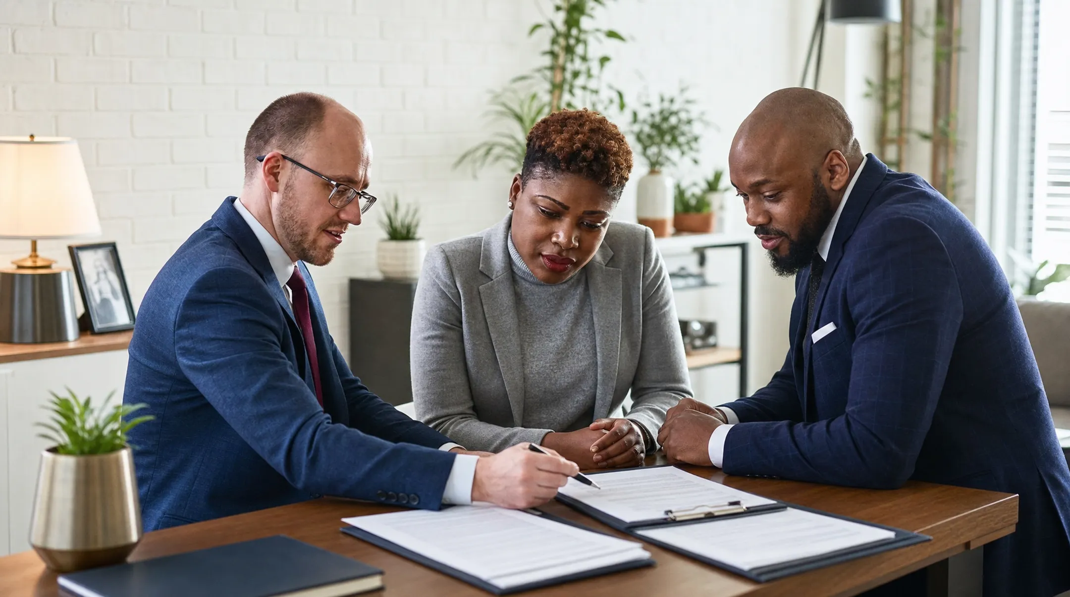 Estate planning attorney consulting client on irrevocable trust conversion