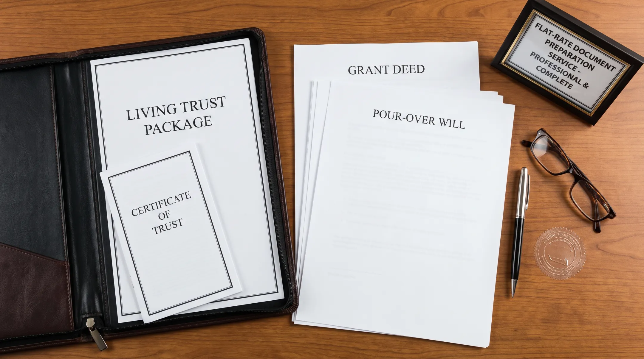 HomeTrust San Diego living trust package documents and pricing breakdown