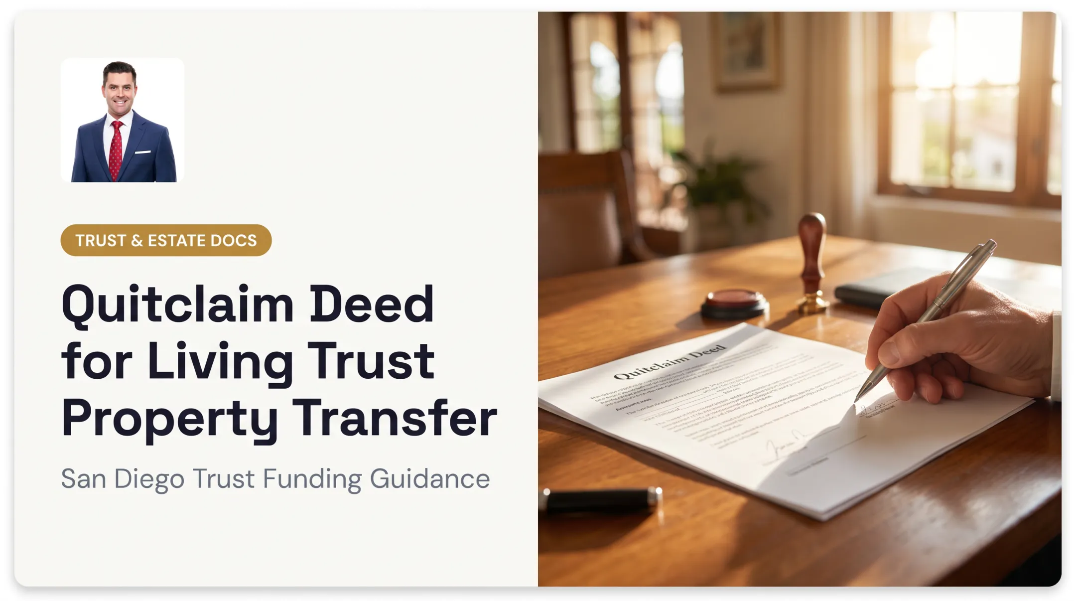 Quitclaim Deed for Living Trust Property Transfer