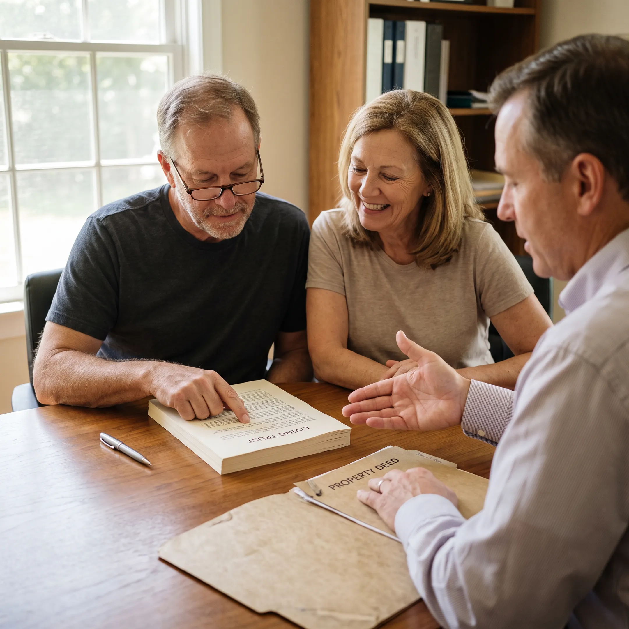 Homeowner reviewing estate planning documents with a trusted advisor