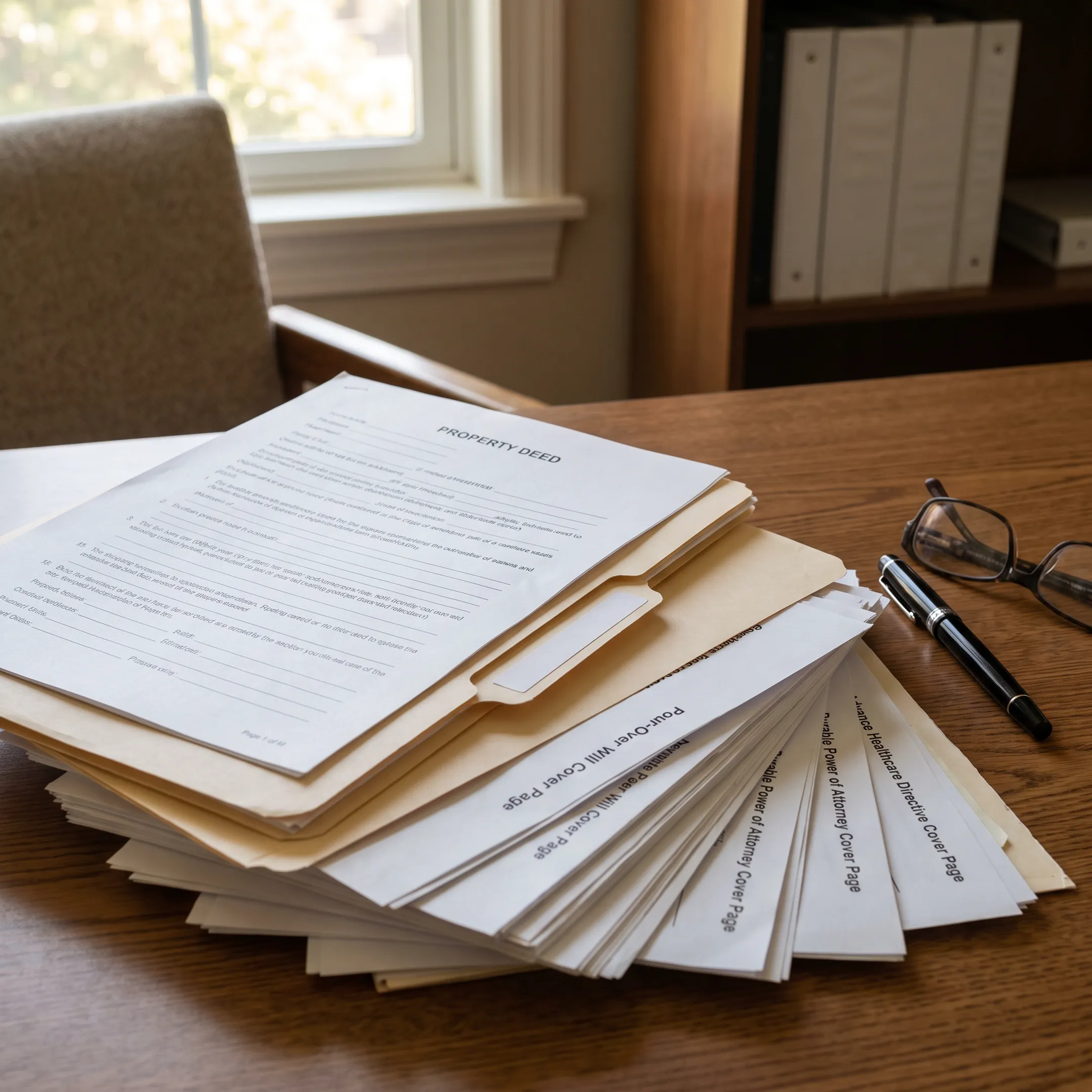Documents organized for deed recording