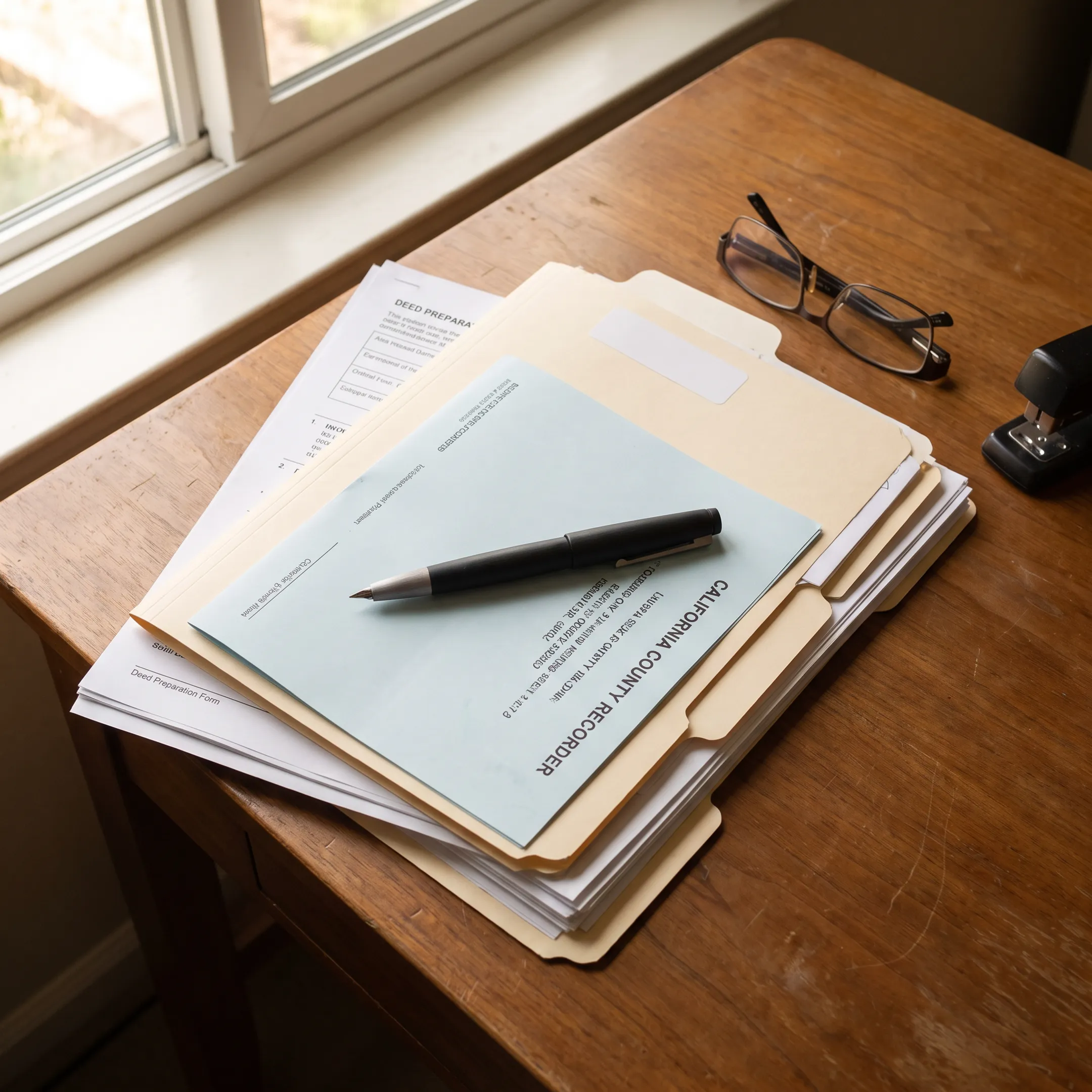 Documents prepared for a Riverside property ownership recording
