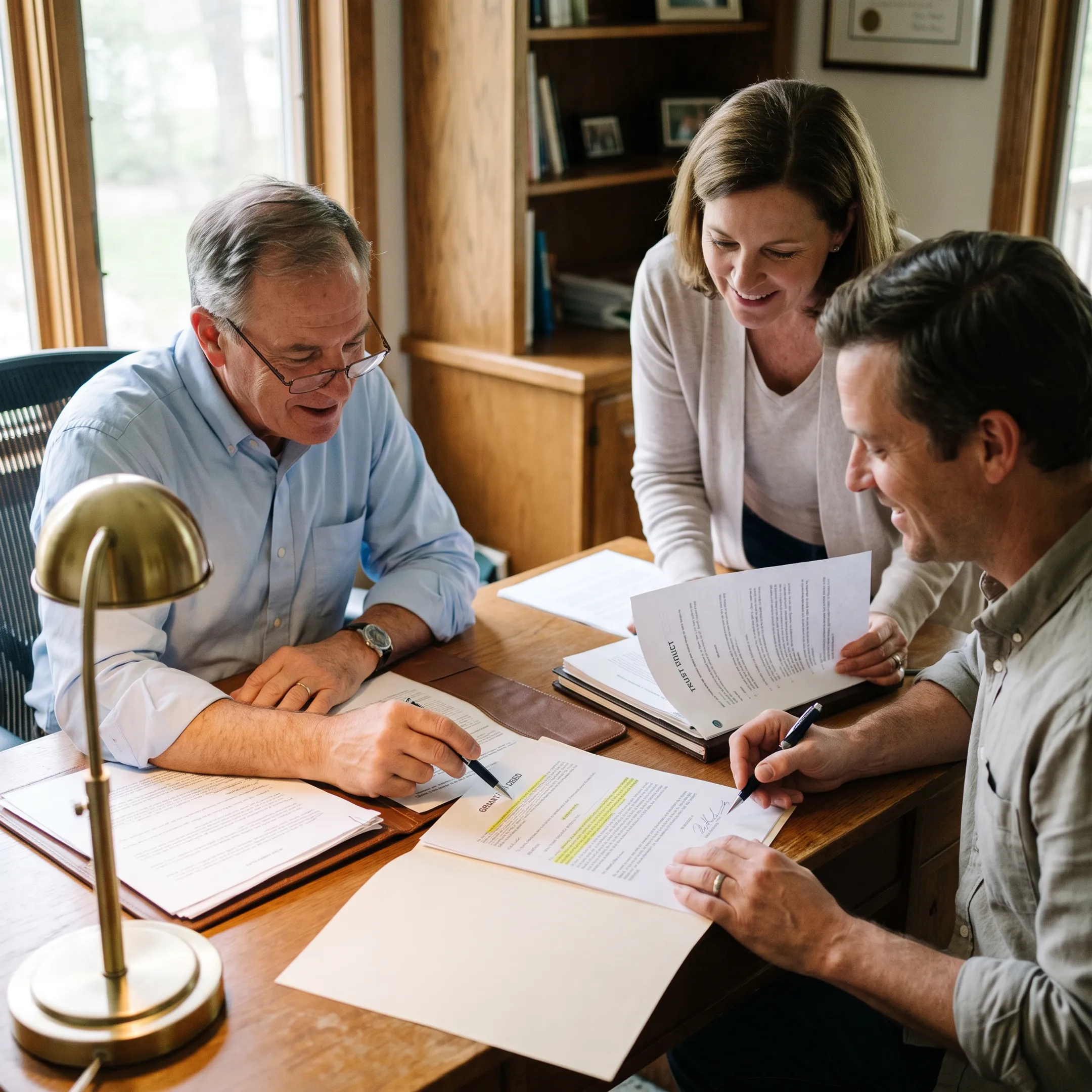 California grant deed documents prepared for property transfer into a living trust
