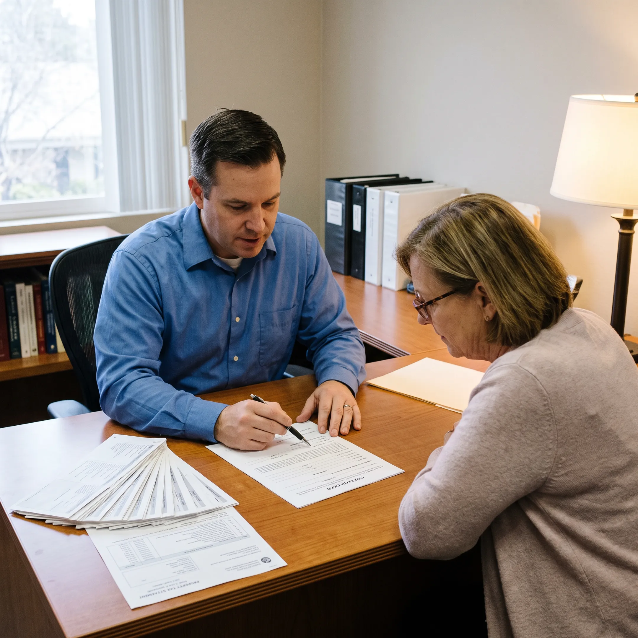 Homeowner reviewing a prepared California quitclaim deed