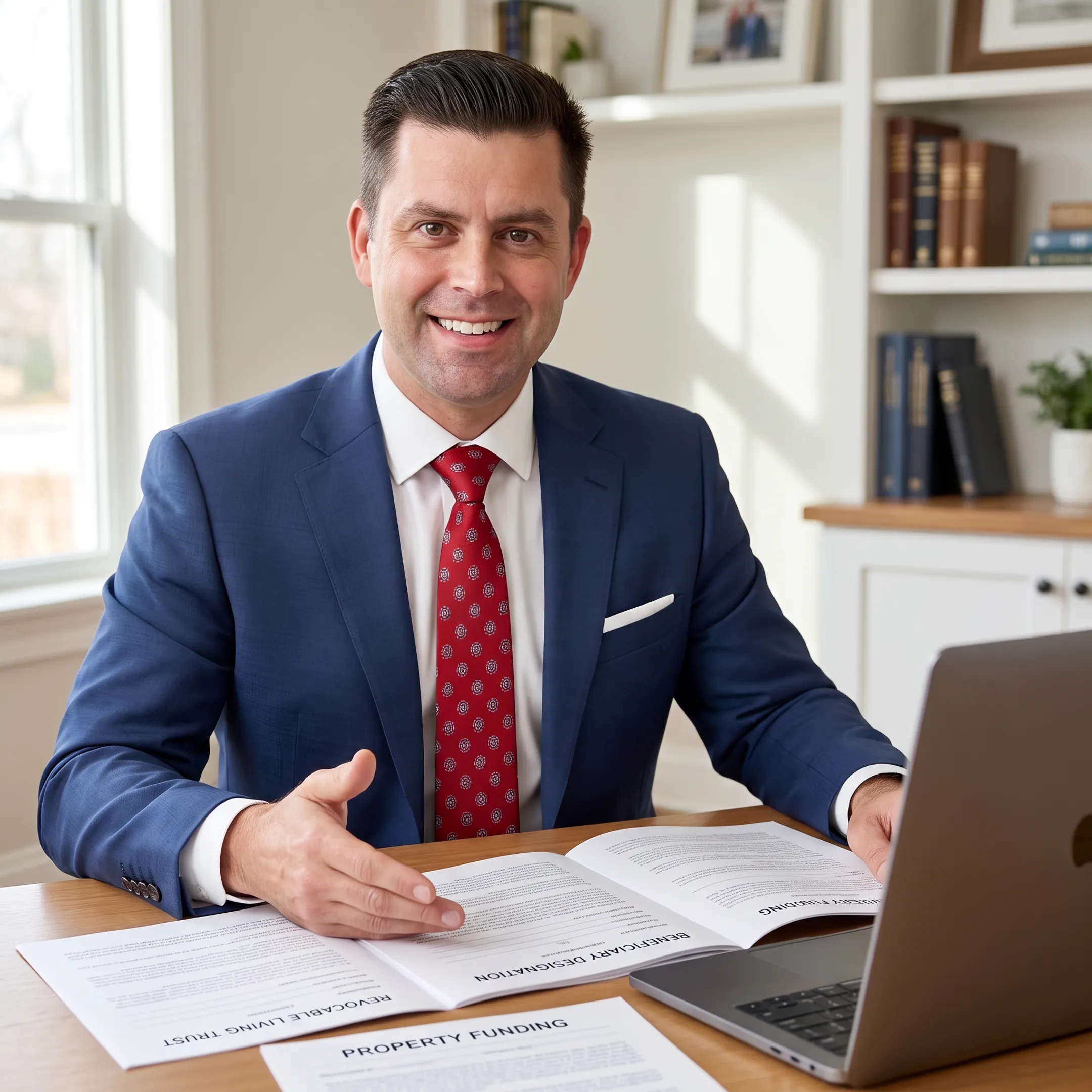 HomeTrust consultant explaining trust documents to a homeowner