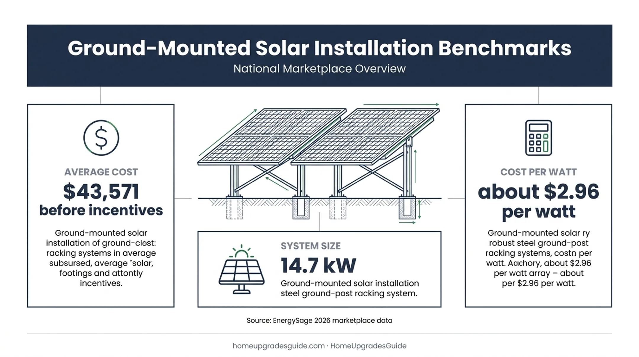 Ground-mounted solar cost average system size and price per watt