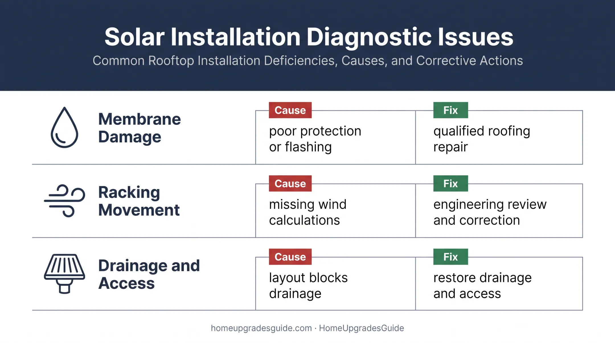 Three common rubber roof solar installation problems and fixes