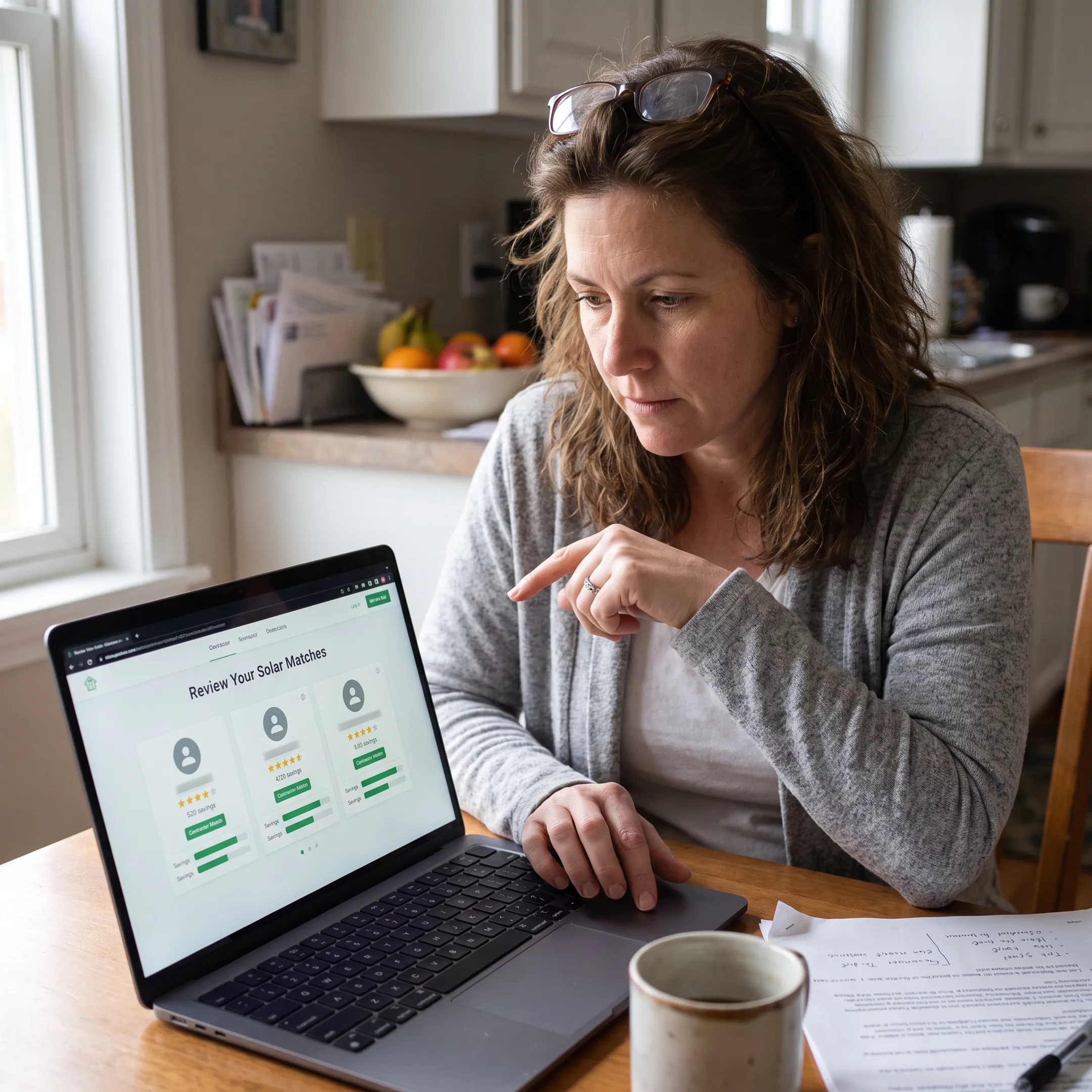 Homeowner submitting a solar quote request online